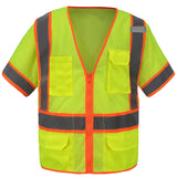 Class 3, Orange Pipping Reflective Safety Vest