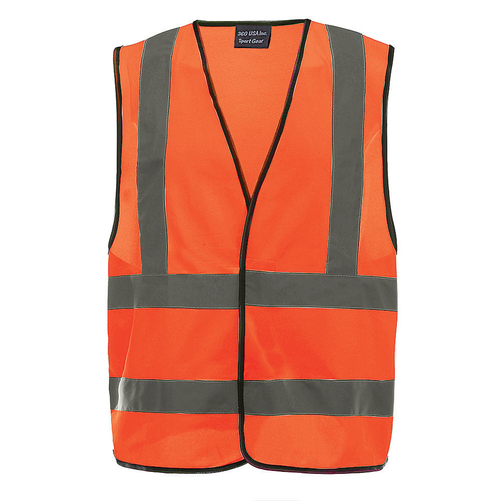 Safety Orange Reflective Vest — Custom Logo USA